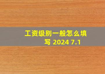 工资级别一般怎么填写 2024 7.1